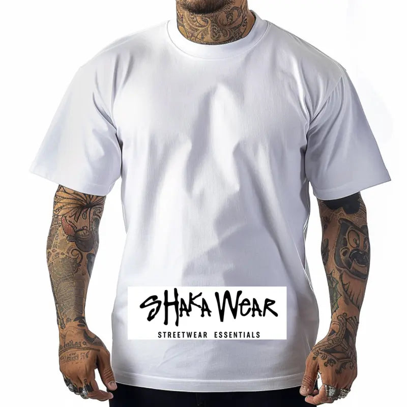 Shaka Wear Max Heavyweight T Shirt Cotton Crew Neck for Men T-Shirt shirts tall Casual Menswear Top Classic Suit Traditional Suit Traditional xl shaka Streetwear Crewneck
