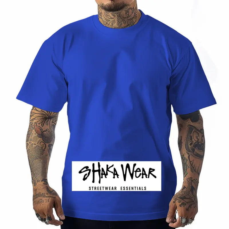 Shaka Wear Max Heavyweight T Shirt Cotton Crew Neck for Men T-Shirt shirts tall Casual Menswear Top Classic Suit Traditional Suit Traditional xl shaka Streetwear Crewneck