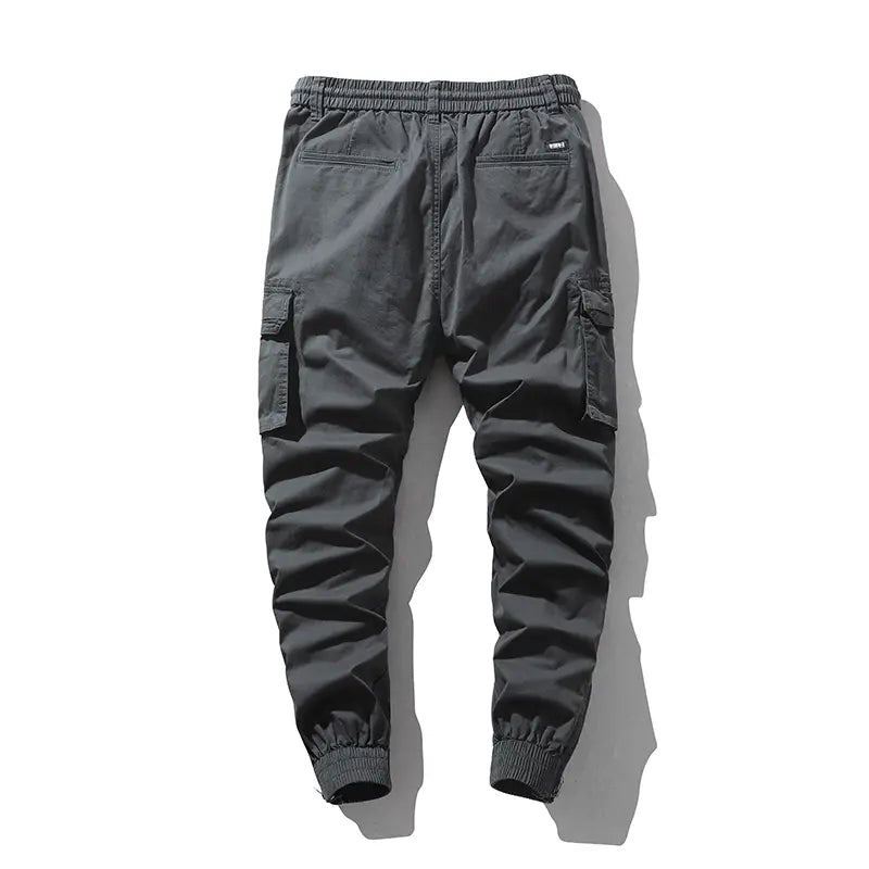 Stylish Cargo Plain Pants Military Army Green Elastic Drawstring Multi-Pocket Work Outdoor Tactical Multi-Flap Stretchy Zippered Cuffs Harem Solid color Pants