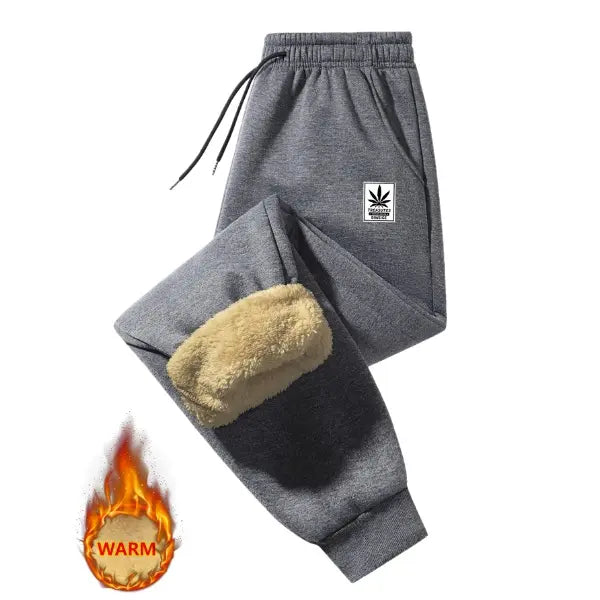 Men's 2-Pack Winter Warmth Insulated Pants - Premium Windproof Winter Trousers with Elastic Waistband, Suitable for Home, Outdoor Activities, and Travel - Machine Washable and Hand Washable, Fleece Lined Cold Weather Pants with Athletic Cuff Bottoms