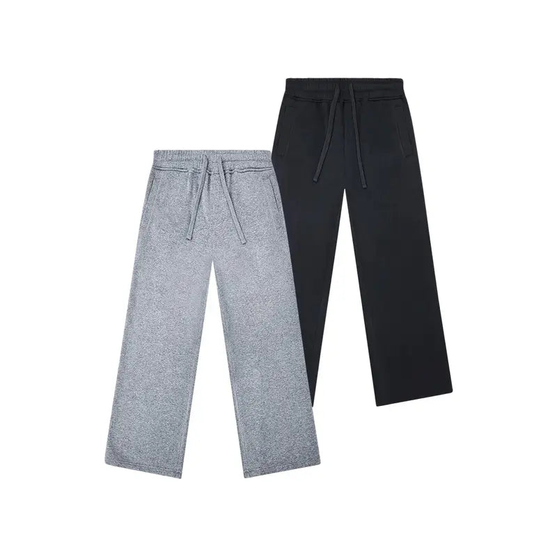 VICTORIOUS NOAH Men's Essential 300GSM Baggy Fleece Pants - Cotton Menswear, Oversized Baggy Sweatpants with Pocket, Mensfashion Clothes, Mid Waist, Soft Fleece For All-Day Ease, Baggy Fit Gives Room To Move