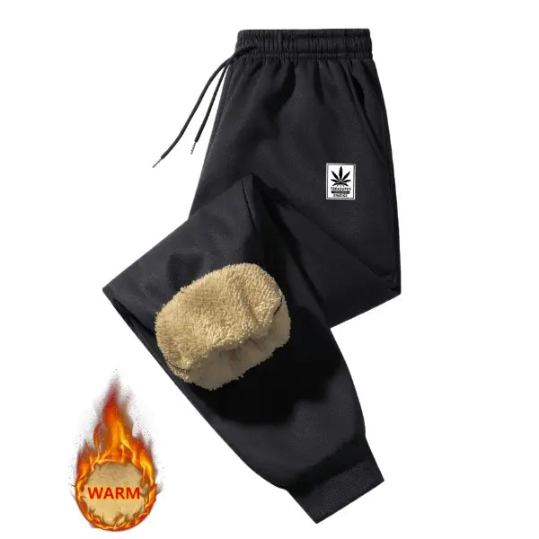 Men's 2-Pack Winter Warmth Insulated Pants - Premium Windproof Winter Trousers with Elastic Waistband, Suitable for Home, Outdoor Activities, and Travel - Machine Washable and Hand Washable, Fleece Lined Cold Weather Pants with Athletic Cuff Bottoms