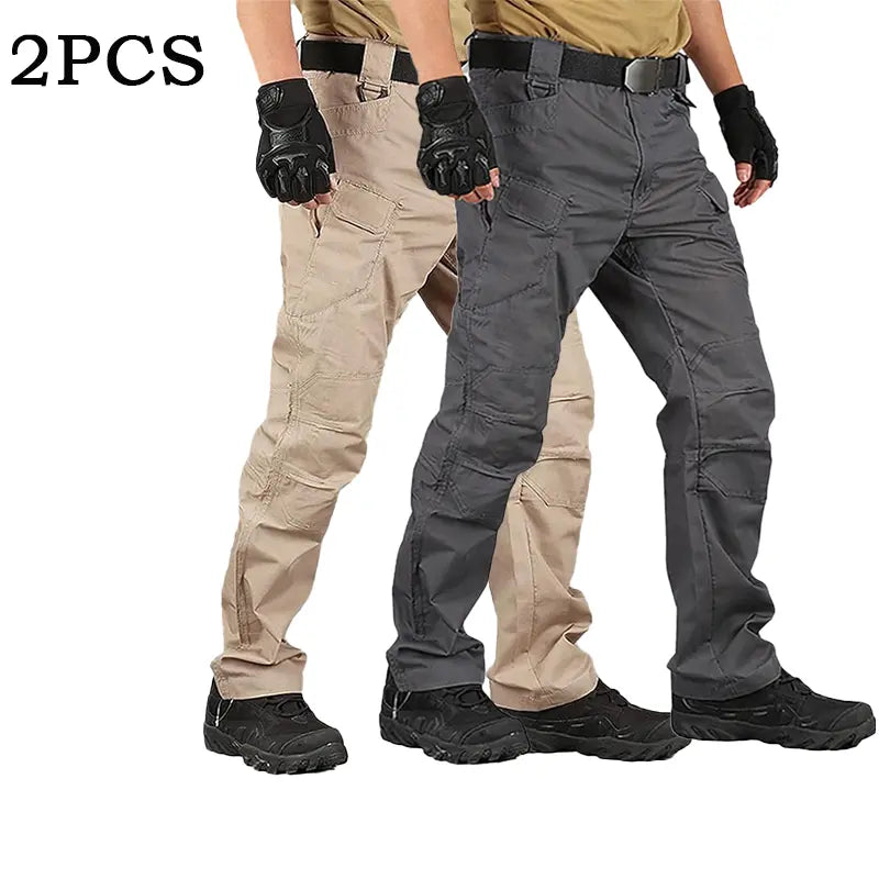 HOMUG Men's 2-Pack Lightweight Cargo Pants – Sturdy and durable, featuring large-capacity zippered pockets and straight leg openings. Available in multiple colors, they are ideal for spring and summer wear.