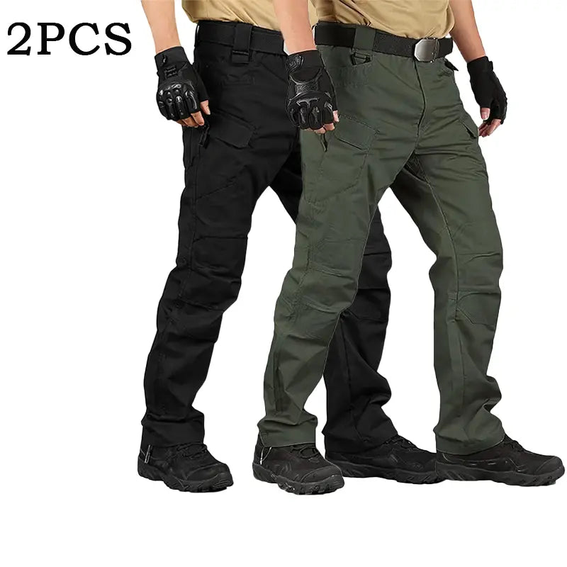 HOMUG Men's 2-Pack Lightweight Cargo Pants – Sturdy and durable, featuring large-capacity zippered pockets and straight leg openings. Available in multiple colors, they are ideal for spring and summer wear.