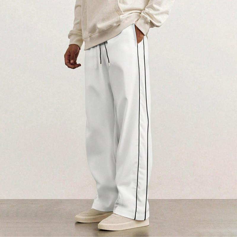 2 Piece Men's leisure Striped Pants Spring Autumn Trendy High Street Casual Loose summer Versatile Sports Trousers Men