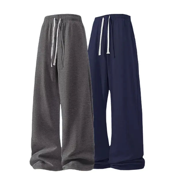 Men's 3-Pair Plain Joggers - 100% Polyester Lightweight Loose Straight Sweatpants, Drawstring, Side Pockets, Soft, Light Grey/Black/Dark Grey, 4-Season Comfort, Menswear for Sports, Gym, Casual Use, Grey Sweatpants