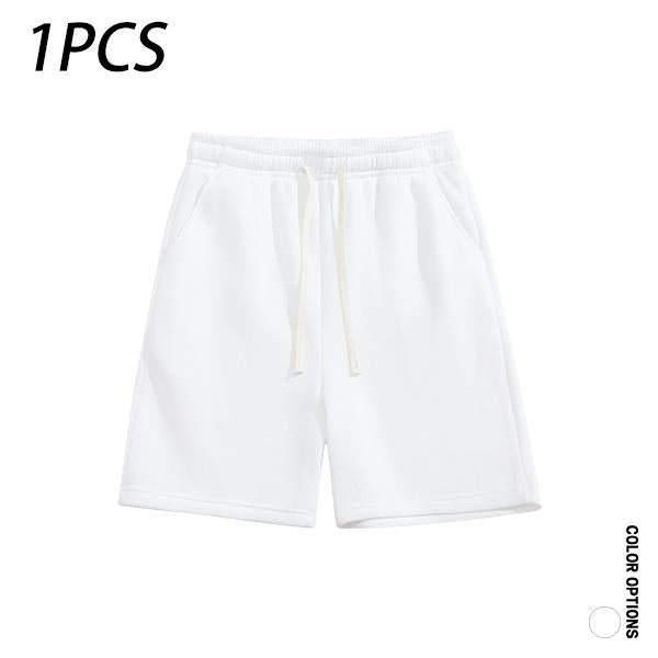 Pack of 4 men’s summer casual shorts: drawstring waist, skin-friendly and breathable, versatile loose fit for everyday wear, leisure, sports, and fitness.summervibes