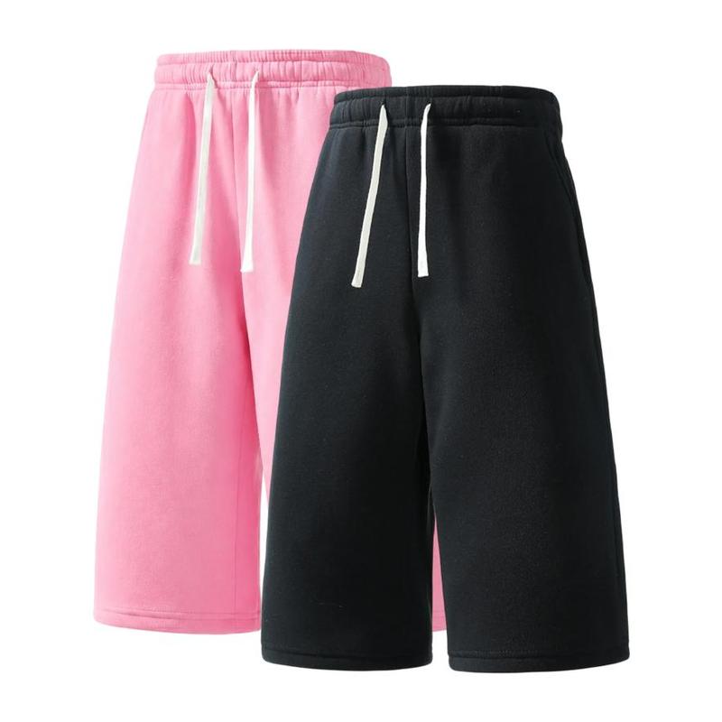 Men’s Preppy Fashion Knitting 3/4 Above-the-Knee Shorts - Mid Waist, Drawstring, Lightweight, Standard Fit Pants for Summer, 3-Pack or Single Item Options