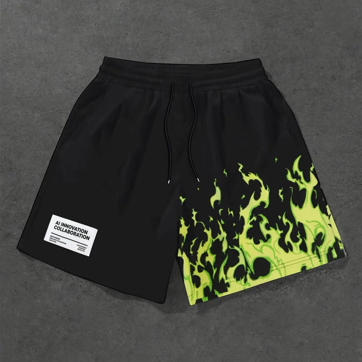 Men's Fashion Streetwear Activewear Printed Shorts, Creative Flame Print Pattern, Comfortable Versatile Shorts, Essential for Shopping and Styling, Graphic Shorts