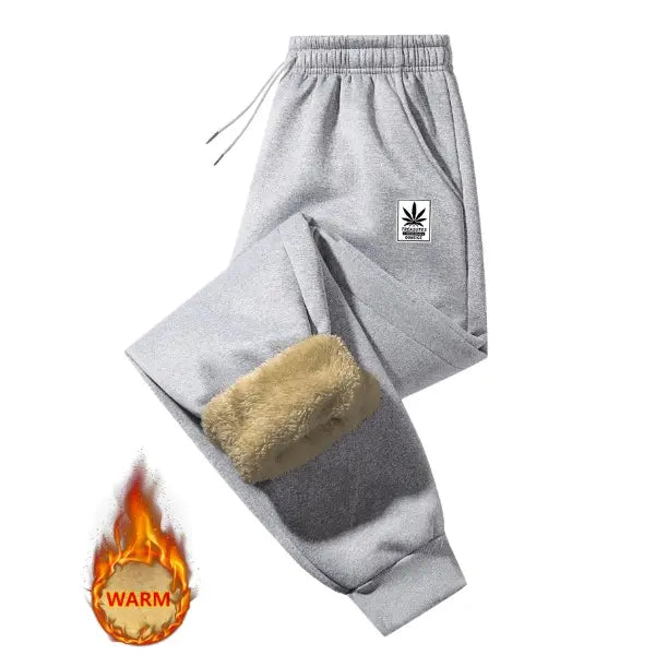 Men's 2-Pack Winter Warmth Insulated Pants - Premium Windproof Winter Trousers with Elastic Waistband, Suitable for Home, Outdoor Activities, and Travel - Machine Washable and Hand Washable, Fleece Lined Cold Weather Pants with Athletic Cuff Bottoms