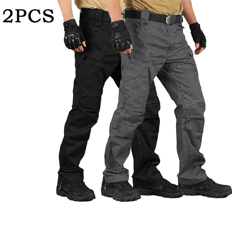 HOMUG Men's 2-Pack Lightweight Cargo Pants – Sturdy and durable, featuring large-capacity zippered pockets and straight leg openings. Available in multiple colors, they are ideal for spring and summer wear.