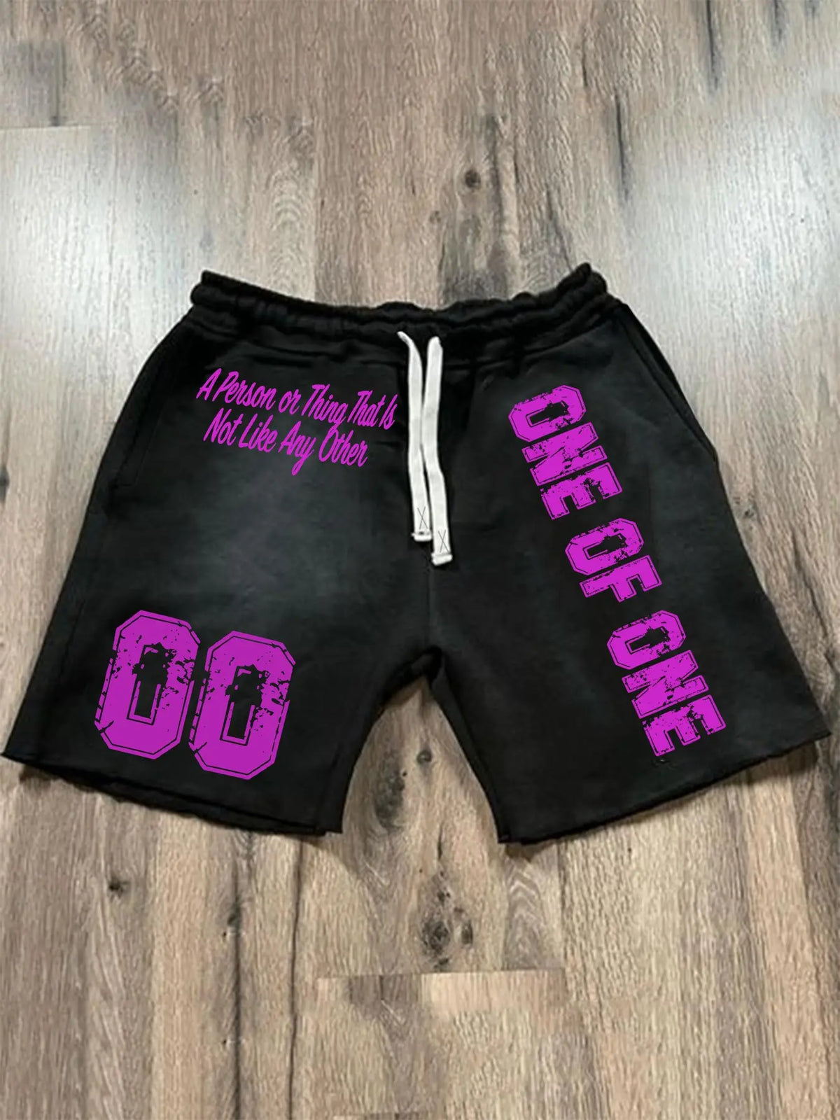 Summer Letter Print Graffiti Shorts, Casual Drawstring Fitted Shorts with Comfortable Fashion Design, Drawstring Waistband Shorts