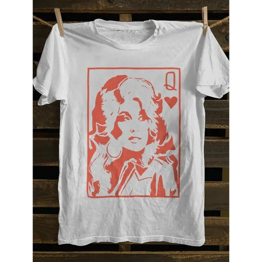 Women's Short-Sleeve Round Neck Graphic T-Shirt - Vintage School Punk Rock Band Print, Fun Thriller Horror Design, Abstract TV Poster Animated Portrait Elements, Soft 100% Cotton Casual Top, Printed & Shipped in the US, Shortsleeve, Tshirt