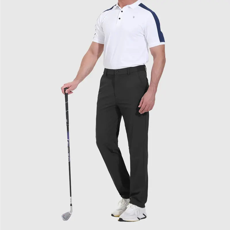 [CLEARANCE] GOPUNE Mens Fashion 4-Way Stretch Golf Pants Lightweight Quick-Dry Casual Work Pant with 3 Pockets Springtok Menswear Trouser Beige Plain Super Thinner Workwear