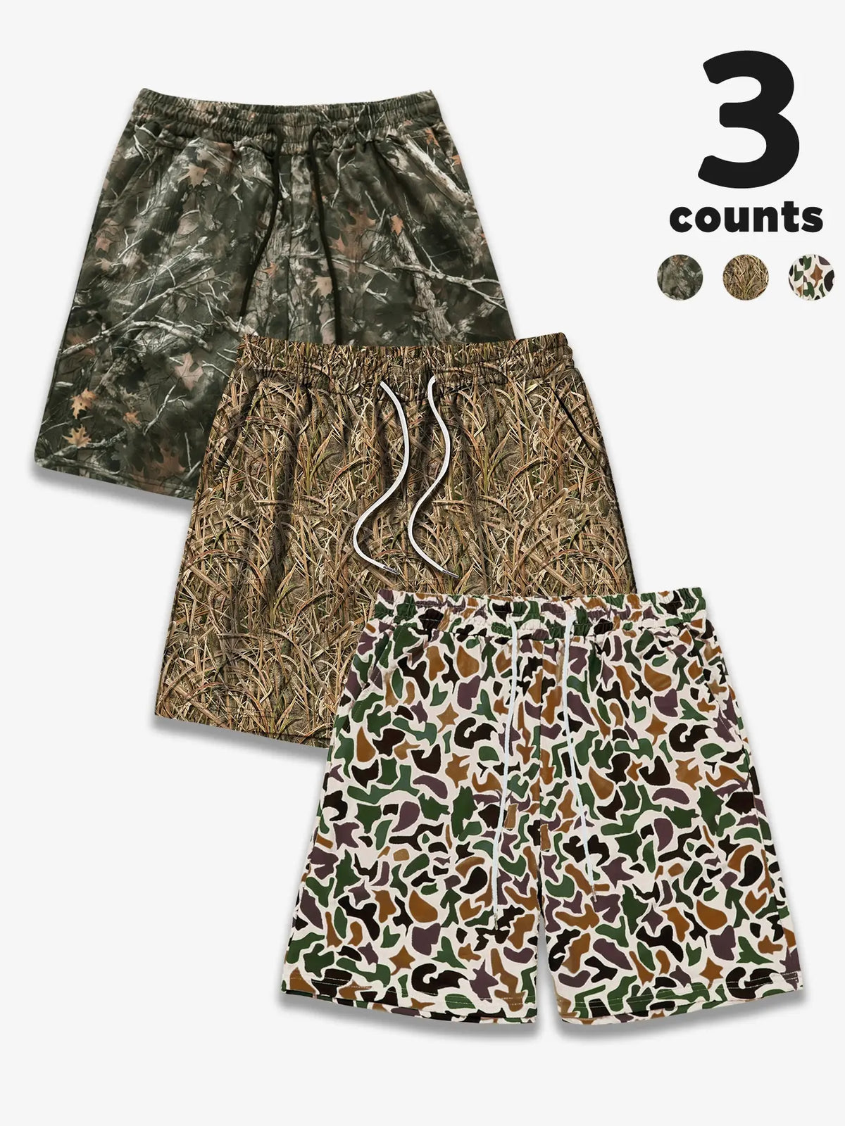 Men's Camo Print Shorts, Regular Fit Casual Street Shorts for Summer, Men's Bottoms for Daily Wear, Casual Streetwear Shorts, Camouflage Streetwear Shorts