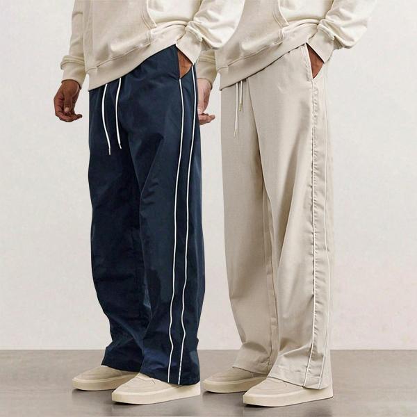 2 Piece Men's leisure Striped Pants Spring Autumn Trendy High Street Casual Loose summer Versatile Sports Trousers Men