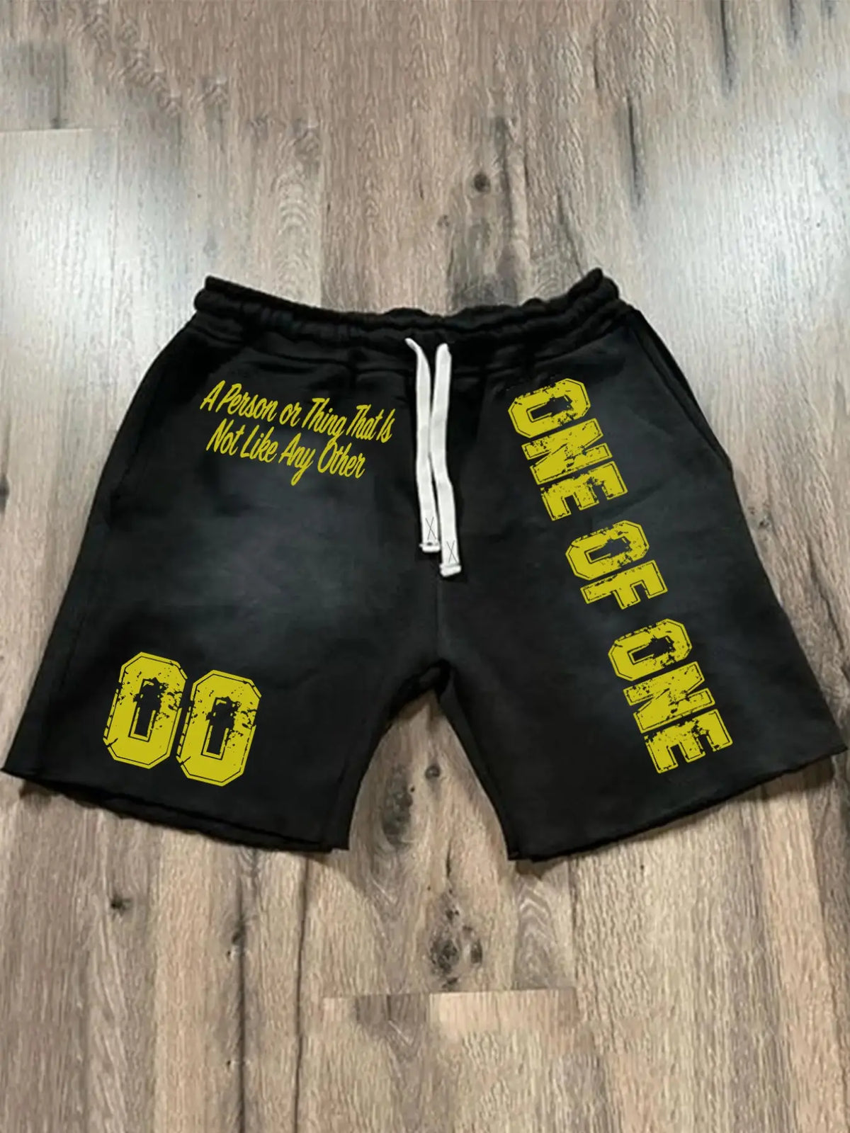 Summer Letter Print Graffiti Shorts, Casual Drawstring Fitted Shorts with Comfortable Fashion Design, Drawstring Waistband Shorts
