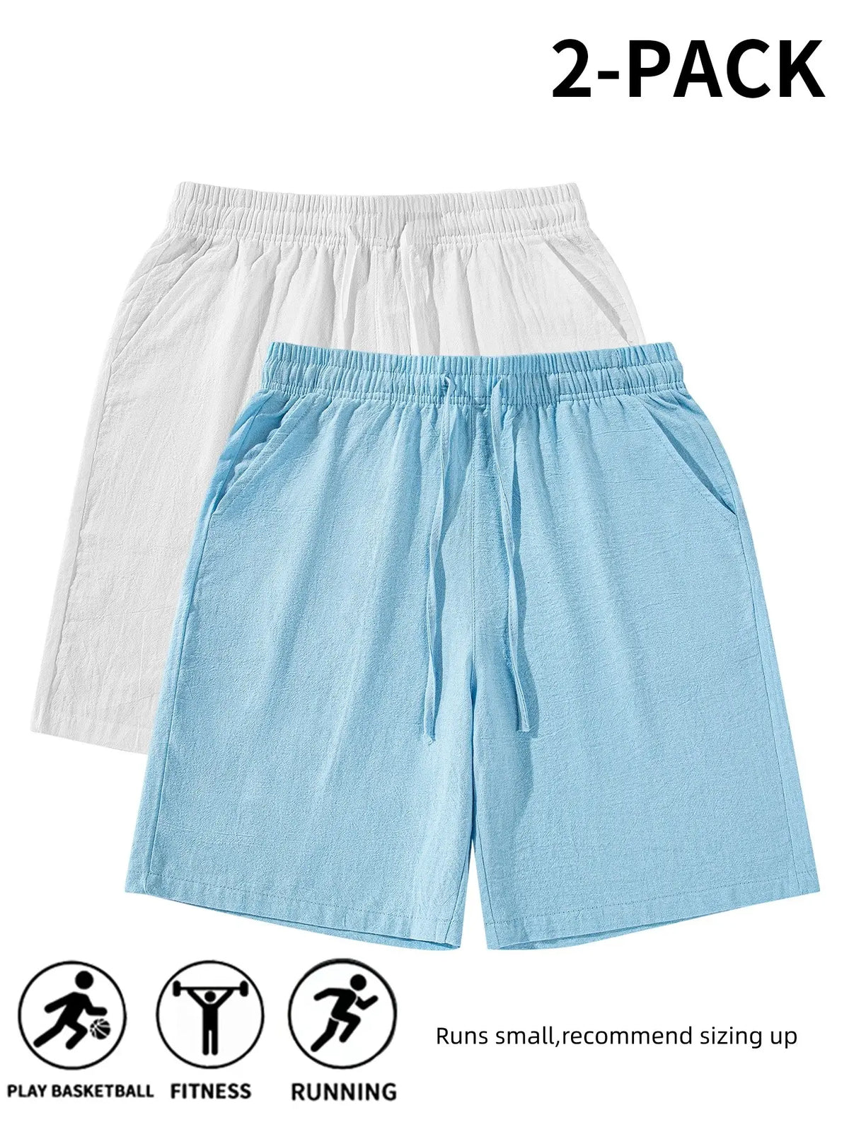Men's Plain Linen Shorts, Casual Tropical Beach Shorts, Drawstring Waist Design, Summer Comfortable Bottoms, Breathable Comfy Shorts, Ideal for Daily Wear and Leisure Activities