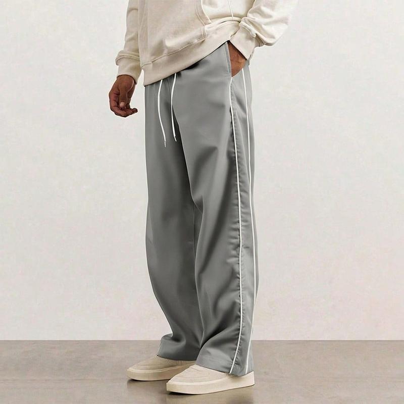 2 Piece Men's leisure Striped Pants Spring Autumn Trendy High Street Casual Loose summer Versatile Sports Trousers Men