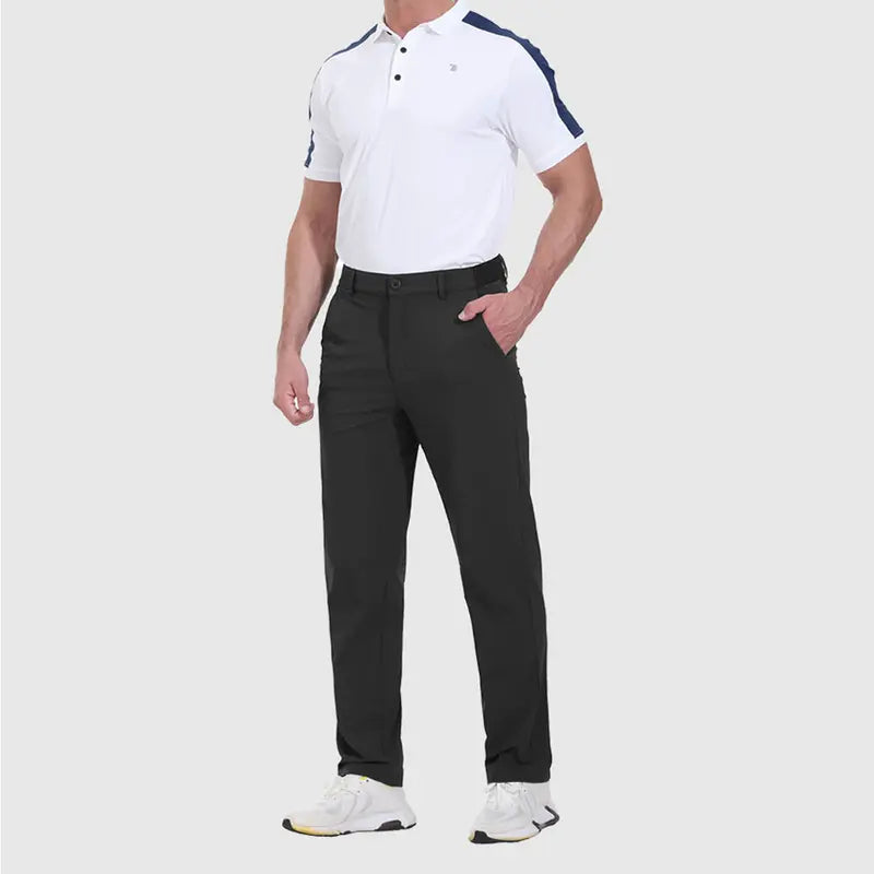 [CLEARANCE] GOPUNE Mens Fashion 4-Way Stretch Golf Pants Lightweight Quick-Dry Casual Work Pant with 3 Pockets Springtok Menswear Trouser Beige Plain Super Thinner Workwear
