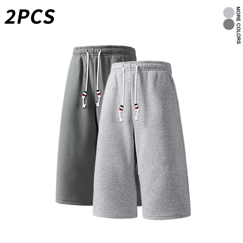 SPEEALER Men’s 4PCS Baggy Oversized Loose-Fit Mid-Length Long Sweat Shorts, 7/8 Length, Drawstring Elastic Waist, Casual Bottoms