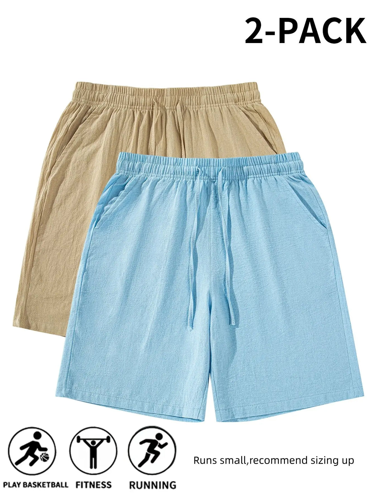 Men's Plain Linen Shorts, Casual Tropical Beach Shorts, Drawstring Waist Design, Summer Comfortable Bottoms, Breathable Comfy Shorts, Ideal for Daily Wear and Leisure Activities