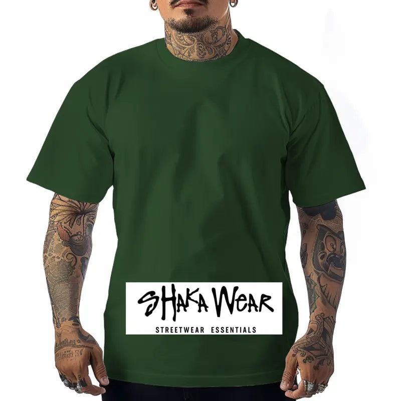 Shaka Wear Max Heavyweight T Shirt Cotton Crew Neck for Men T-Shirt  shirts tall Casual Menswear Top Classic Suit Traditional Suit Traditional xl  shaka Streetwear Crewneck