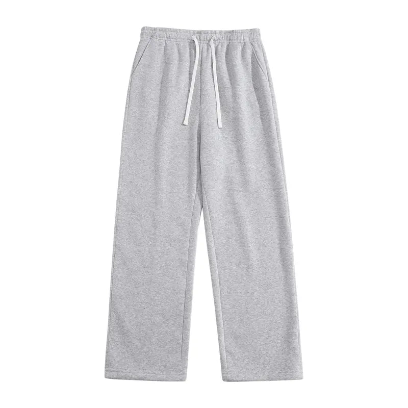 Men's 3-Pack Wide-Leg Athleisure Sweatpants - Soft Polyester Stretch Fabric, Drawstring Elastic Waist, Loose-Fit Full Length, Wide-Leg Street Fit for Daily Workout, Outdoors