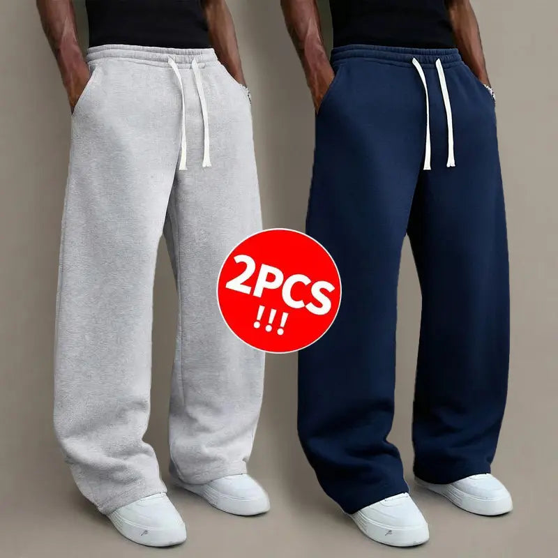 Men’s knit long pants for autumn/winter, 2-pack available (also offered as single item), hot sale during mid-season promotions