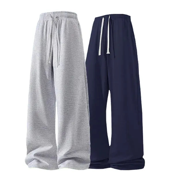 Men's 3-Pair Plain Joggers - 100% Polyester Lightweight Loose Straight Sweatpants, Drawstring, Side Pockets, Soft, Light Grey/Black/Dark Grey, 4-Season Comfort, Menswear for Sports, Gym, Casual Use, Grey Sweatpants