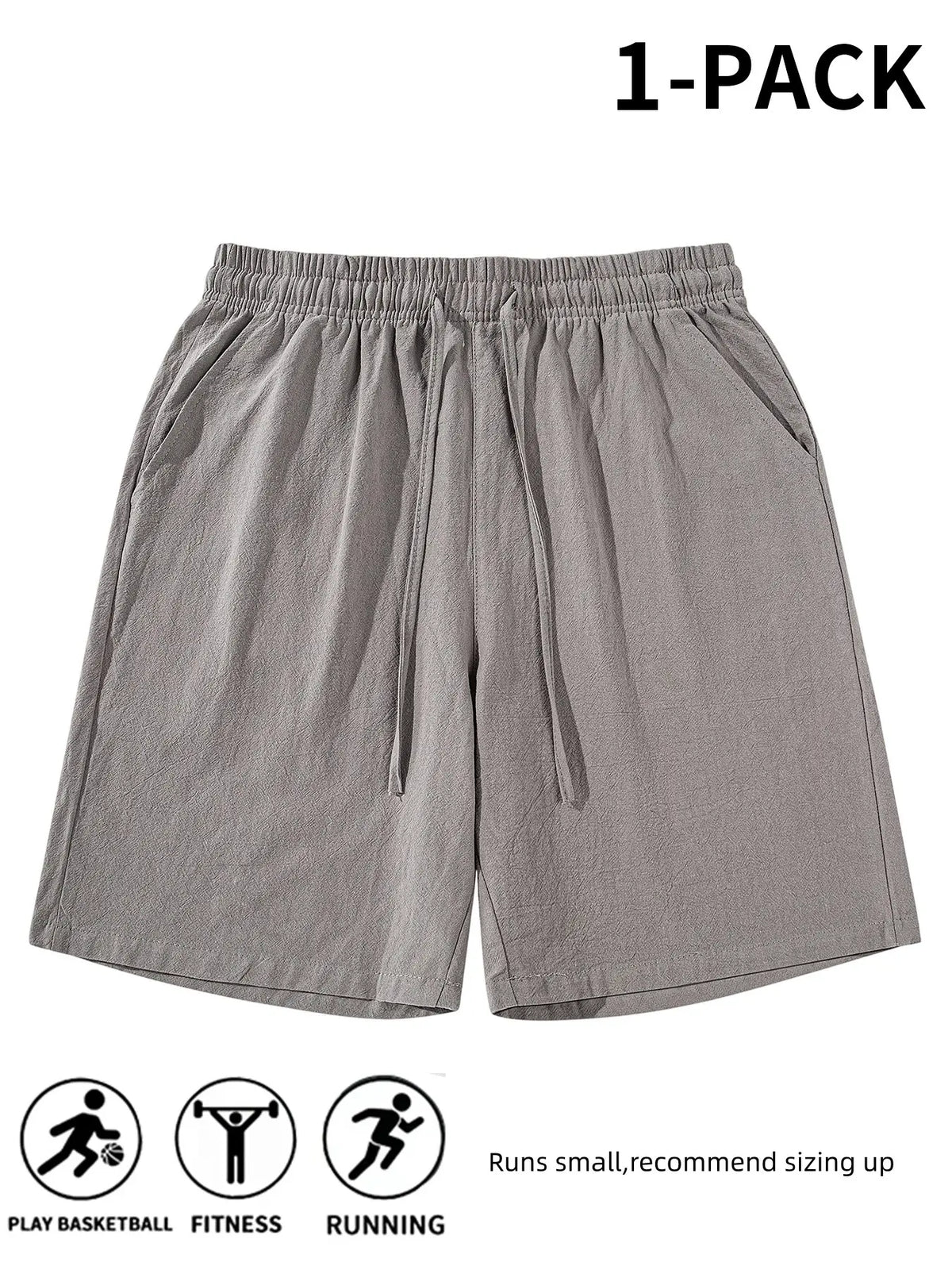 Men's Plain Linen Shorts, Casual Tropical Beach Shorts, Drawstring Waist Design, Summer Comfortable Bottoms, Breathable Comfy Shorts, Ideal for Daily Wear and Leisure Activities