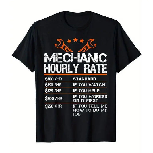 Summer t Shirts Funny Mechanic Hourly Rate Auto Repair Mechanic Labor Rates T-Shirt