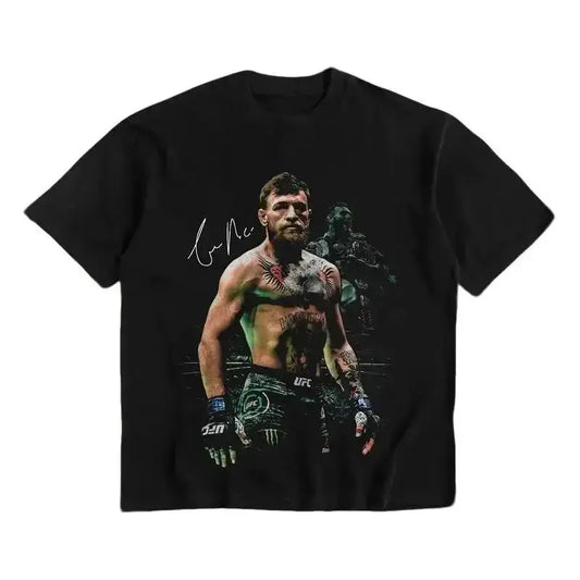 UNDISPUTED Conor "The Notorious" McGregor Signature Heavy Cotton T-shirt UFC Pound For Pound Shirt MMA Fan Apparel Pump Cover Direct-to-garment Printing Top