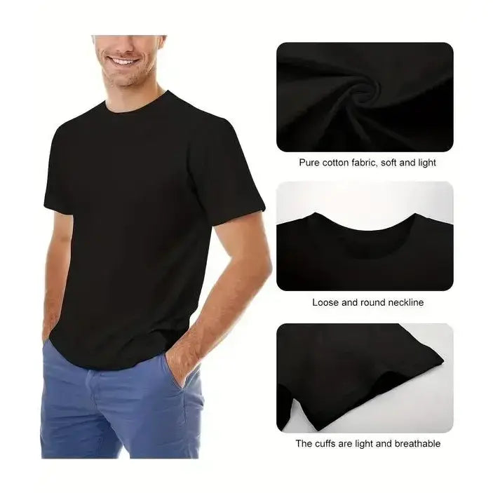 Men's Vintage Streetwear T-Shirt with Double-Sided 90s Cartoon Graphic, Casual Round Neck Short Sleeve Top in 100% Cotton