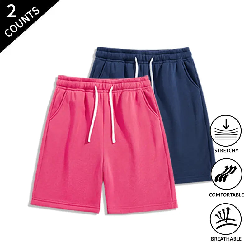 Summer Wins Menswear Men’s 2-Pack Pocketed Casual Shorts - Breathable Cool Men’s Shorts with Stretch Fabric That Moves With You, Elastic Waist for Relaxed Weekends & All-Day Comfort, Casual Shorts For Relaxed Weekends