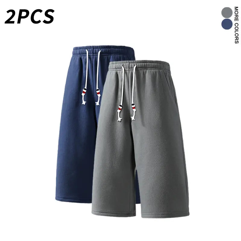 SPEEALER Men’s 4PCS Baggy Oversized Loose-Fit Mid-Length Long Sweat Shorts, 7/8 Length, Drawstring Elastic Waist, Casual Bottoms
