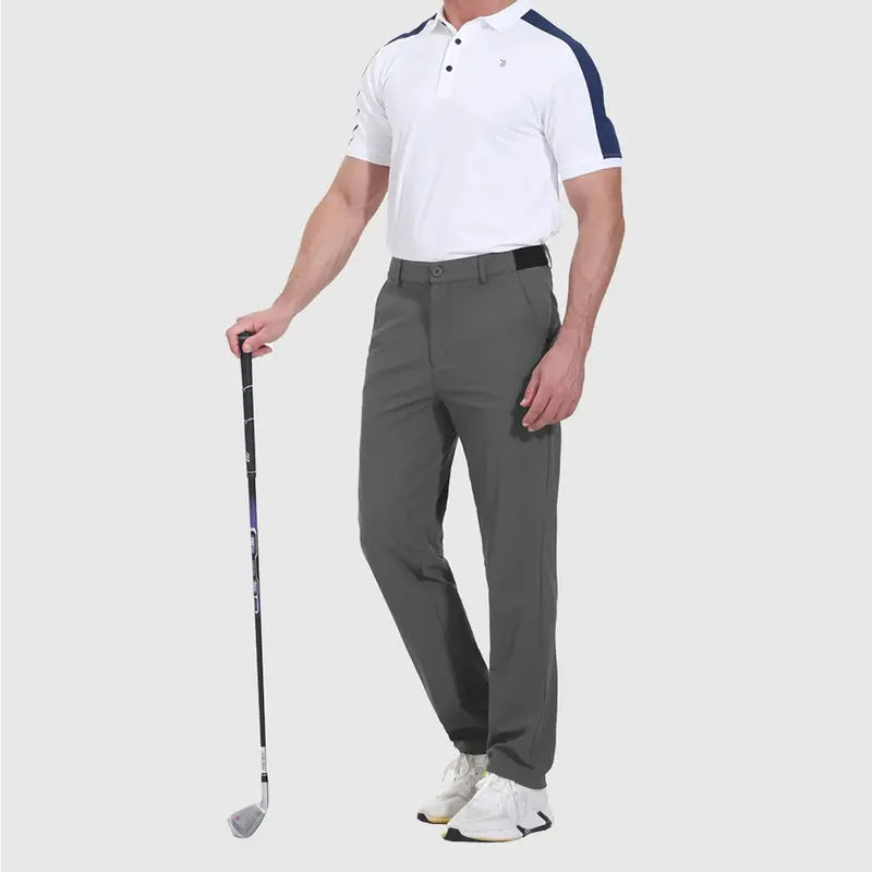 [CLEARANCE] GOPUNE Mens Fashion 4-Way Stretch Golf Pants Lightweight Quick-Dry Casual Work Pant with 3 Pockets Springtok Menswear Trouser Beige Plain Super Thinner Workwear
