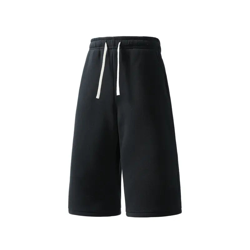 Men's 4-Pack 7-In Wide Leg Sweat Shorts - Elastic Waist, Drawstring, Deep Side Pockets, Sporty Chic Streetwear Shorts, Loose Fit Sweat Jorts, Easy Go-To for Casual Weekends, Ready for Gym, Errands, Travel (Light Gray, Black, Blush Pink, Dark Gray)