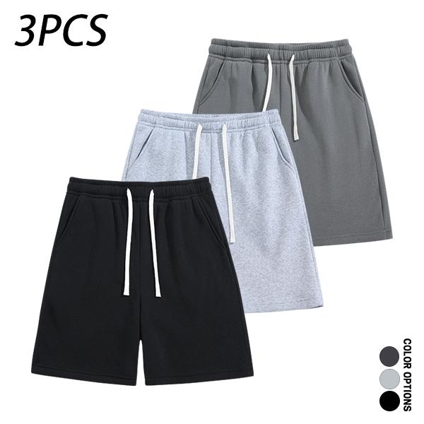 Multi-pack men’s casual shorts featuring a drawstring waist; skin-friendly, breathable, and versatile. Summer loose-fit men’s shorts for everyday wear, sports, and fitness.summervibes