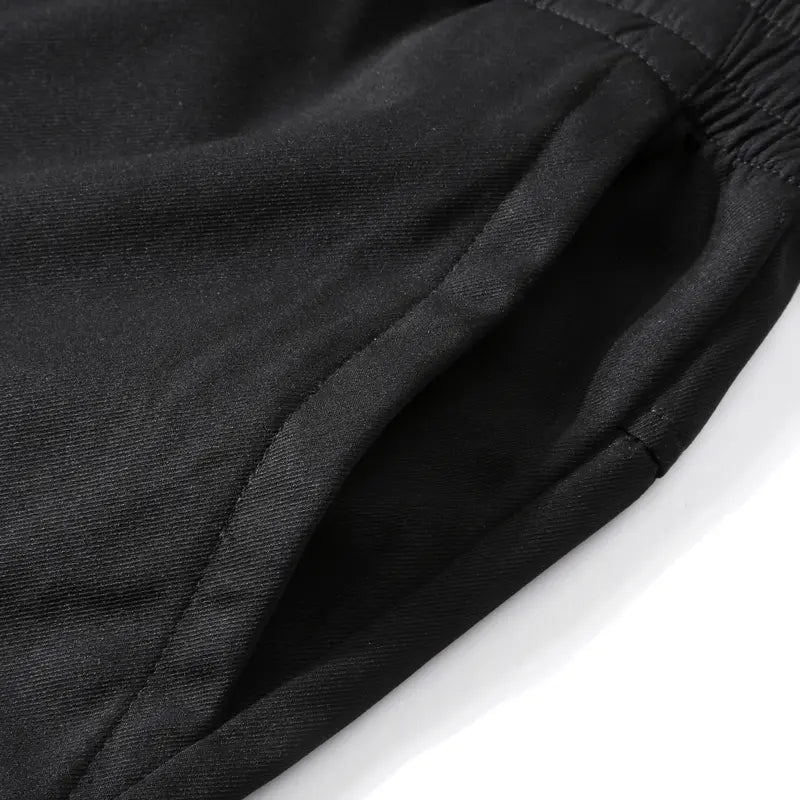 Men's Plain Street-Style 3-Piece Bermuda Drawstring Jorts Set (Black-Gray-Khaki), Relaxed Fit, Lightweight Fabric, Large Pockets, Athletic Menswear, Easy to Style, Ideal for Hot Weather & Outdoor Use, Drawstring Jorts Men's Shorts