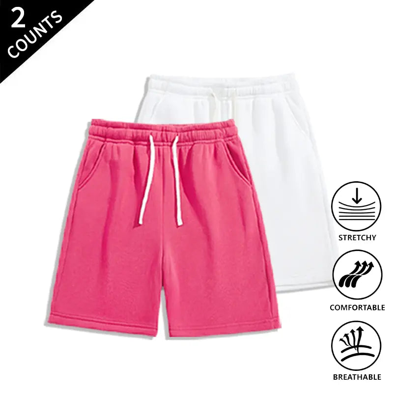 Summer Wins Menswear Men’s 2-Pack Pocketed Casual Shorts - Breathable Cool Men’s Shorts with Stretch Fabric That Moves With You, Elastic Waist for Relaxed Weekends & All-Day Comfort, Casual Shorts For Relaxed Weekends