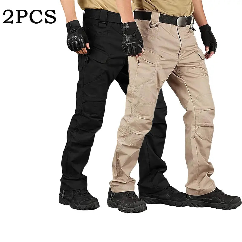 HOMUG Men's 2-Pack Lightweight Cargo Pants – Sturdy and durable, featuring large-capacity zippered pockets and straight leg openings. Available in multiple colors, they are ideal for spring and summer wear.