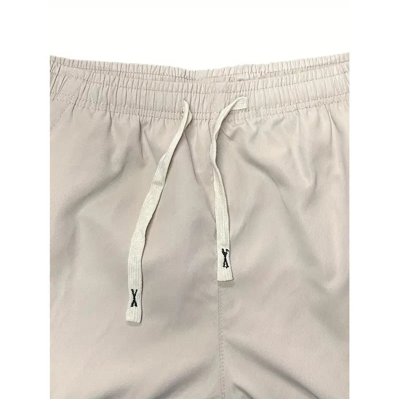 Men's Cropped Athletic Casual Cargo Shorts - Multi-Pocket Cargo Style, Elastic Waist, Adjustable Drawstring, Digital Print, Above-Knee, Cold Wash, XXS Size, Father’s Day Gift for Sports & Outdoor Activities, Athletic Casual Shorts