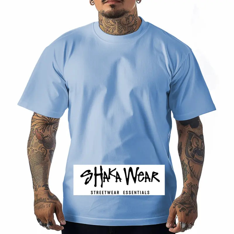 Shaka Wear Max Heavyweight T Shirt Cotton Crew Neck for Men T-Shirt  shirts tall Casual Menswear Top Classic Suit Traditional Suit Traditional xl  shaka Streetwear Crewneck