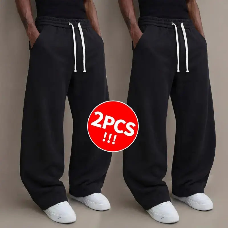 Men’s knit long pants for autumn/winter, 2-pack available (also offered as single item), hot sale during mid-season promotions