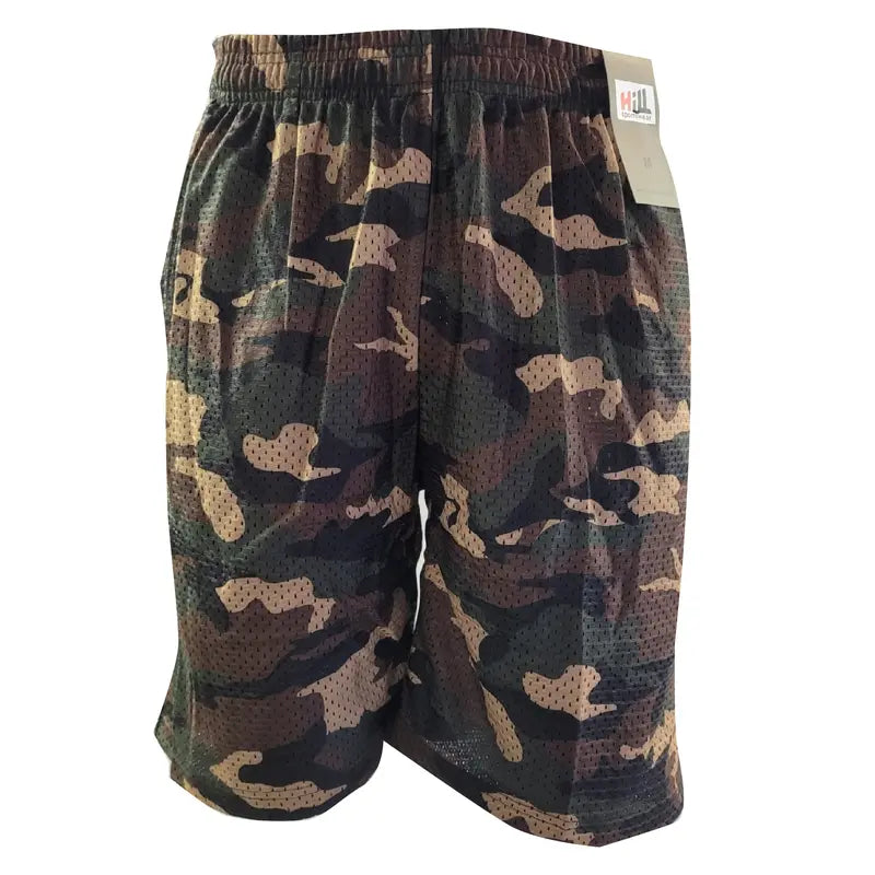 HILL Men's Active Mesh Shorts Basketball Shorts with Drawstrings 2 Pockets Lightweight Plain Casual Gym Shorts Hip Hop Harem Multi Colors (S to 5XL)