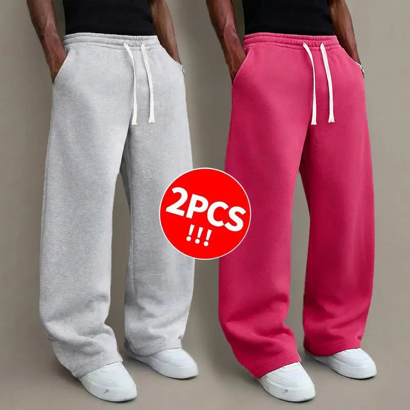 Men’s knit long pants for autumn/winter, 2-pack available (also offered as single item), hot sale during mid-season promotions