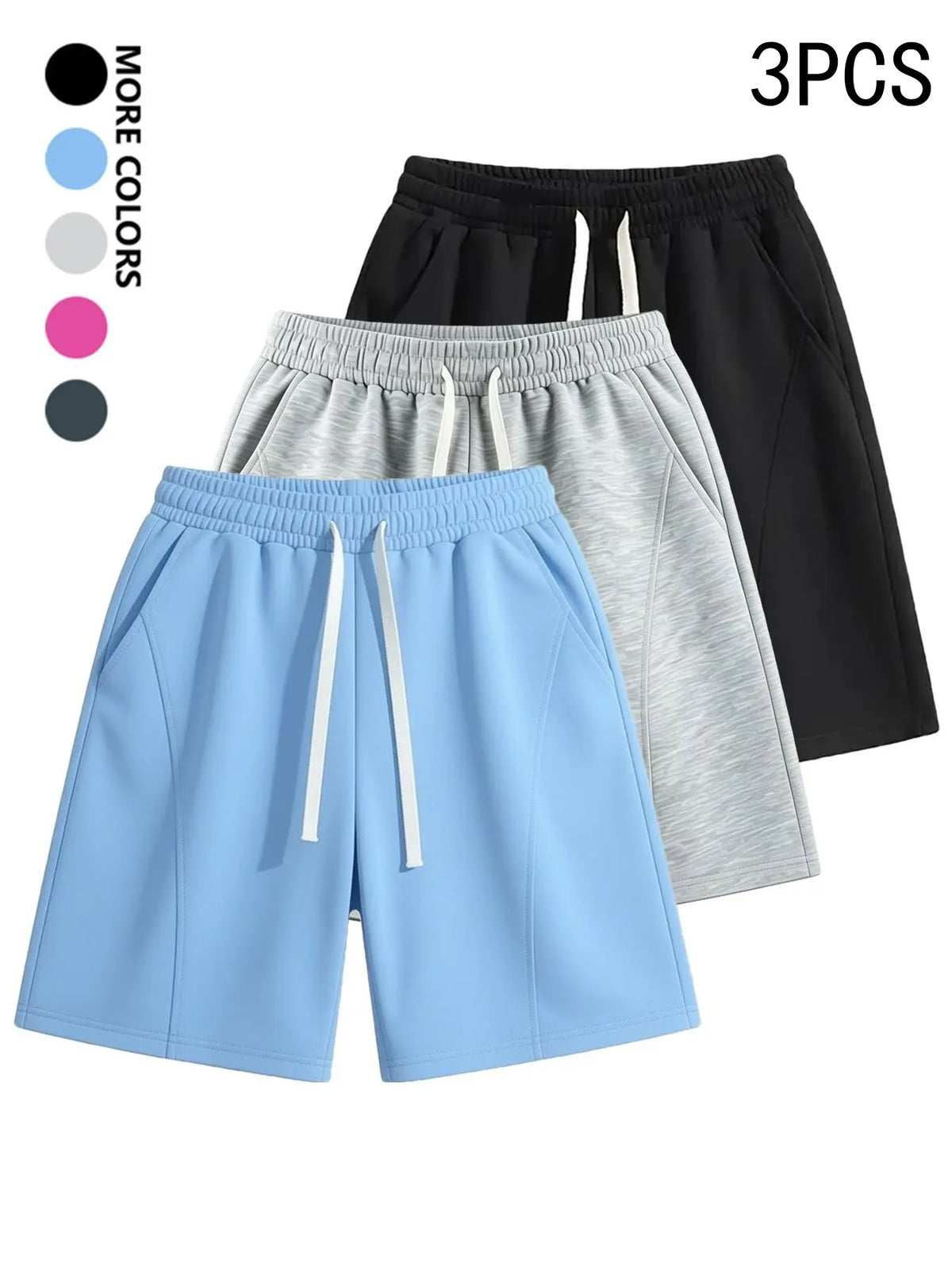 Men's Casual Breathable Stretch Shorts, Plain, Versatile Outdoor Wear, Comfortable and Stylish, Perfect for Daily Activities, Ideal for All Seasons, Casual Streetwear Shorts, Summer Fashion Shorts