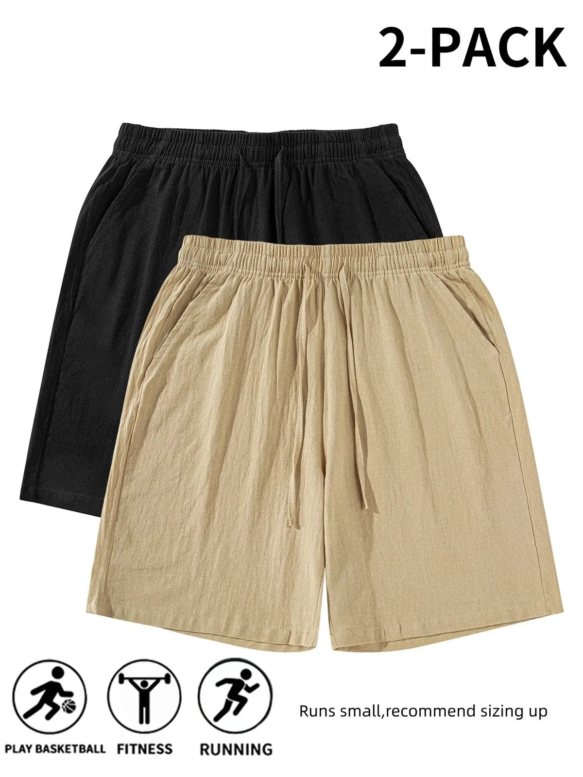 Men's Plain Linen Shorts, Casual Tropical Beach Shorts, Drawstring Waist Design, Summer Comfortable Bottoms, Breathable Comfy Shorts, Ideal for Daily Wear and Leisure Activities