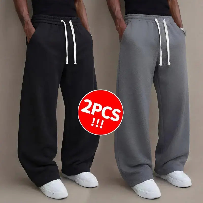 Men’s knit long pants for autumn/winter, 2-pack available (also offered as single item), hot sale during mid-season promotions